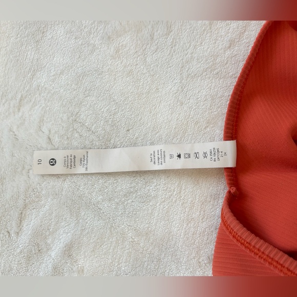 Lululemon Power Pivot Ribbed Tank Top - Size 10 - Oranges - Picture 8 of 9